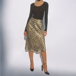 NWT Réalisation Par Naomi Midi Skirt in Wild Things / Leopard Print - Size XL